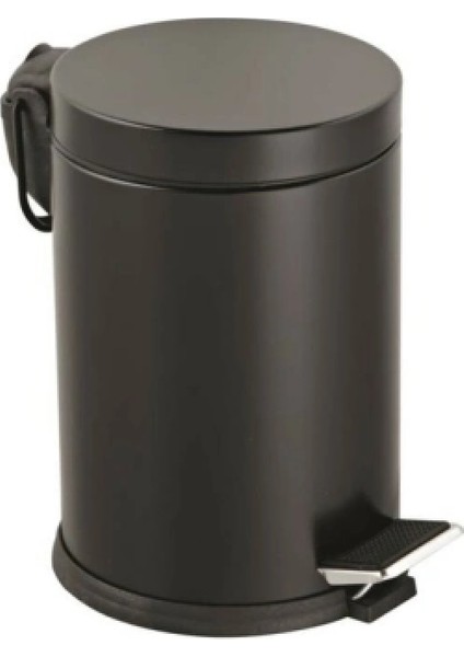 3lt Siyah Pedallı Metal Çöp Kovası (5324)
