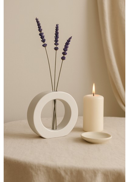 El Yapımı Halka Formlu Modern Vazo – Spiral Beton Tasarım (12,5×11 Cm)