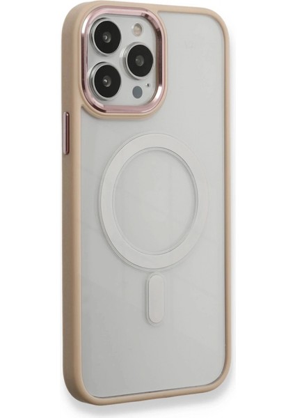 iPhone 13 Pro Kılıf Room Magneticsafe Silikon - Pudra (K95)