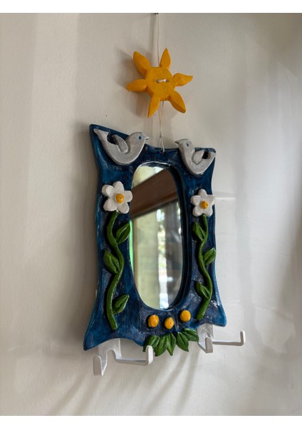 Doğa Desenli Aynalı Duvar Anahtar Askılığı fiyatları