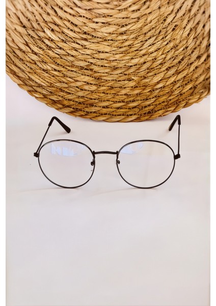 Round Model Metal Çerçeve Mavi Işık Korumalı Gözlük