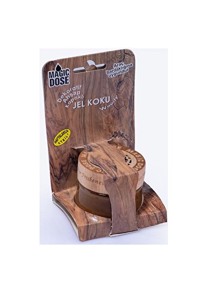 4 Adet Magic Dose Dekoratif Ahşap Kapaklı Jel Koku 50ML - Odunsu