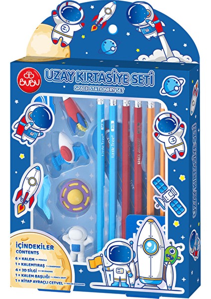 4 Adet Bu Bu Kırtasiye Seti Uzay