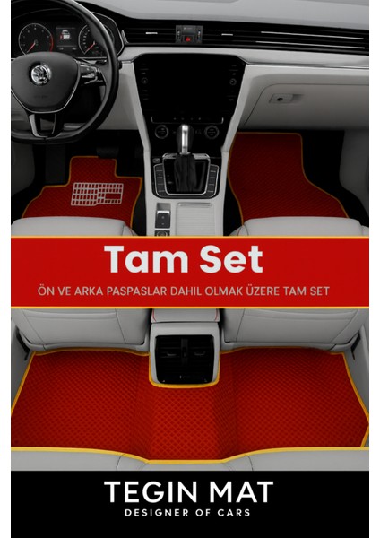 Toyota Rav4 2005-2012 Aracınıza Özel Eva Paspas Kırmızı Sarı | Kaymaz ve Yıkanabilir Taraftar Oto Paspas