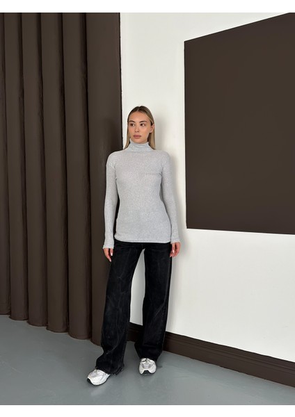 Unisex Pamuklu Balıkçı Yaka Boğazlı Kazak