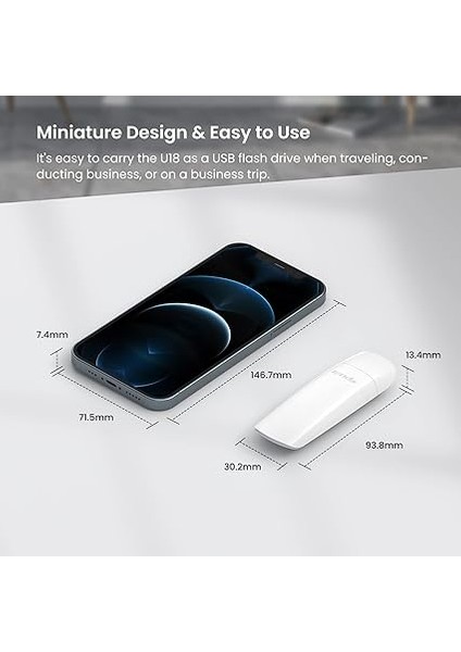 U18 Wifi 6 Wlan Stick Wlan USB Adaptörü (AX1800 Çift Bant 5 GHZ:1201 Mbit/s +2,4 Ghz: 574 Mbit/s) Wpa3, USB 3.0, Mu-Mımo, Led, Windows 10/11 Destekler, Pc/laptop/masaüstü Için, Beyaz modelleri