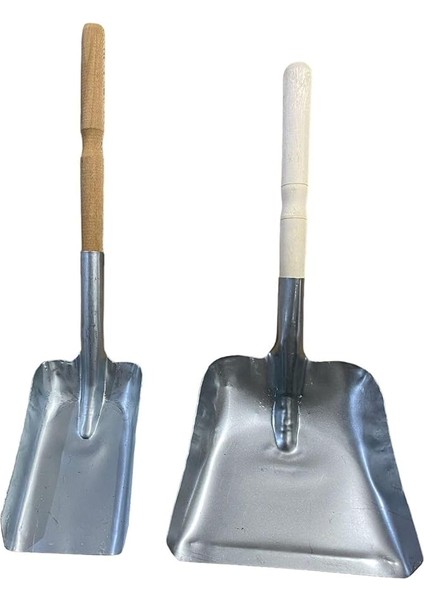 Ikili Kürek Set, Mangal Soba Şömine Kömür Köz Kürekleri, 2 Adet Kürek (Küçük+Büyük)