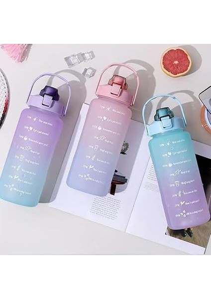 Su Matarası Motivasyonel 3lü Set Su Şişesi Suluk 2LT+900ML+500ML Tritan Spor Salonu Su Şişesi Suluk (Bpa Içermez) indirimleri