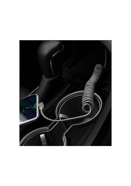 CA-7310 Type-C 90 Derece Spiral Ledli Örgü Kablo Qc4.0 1.8m modelleri