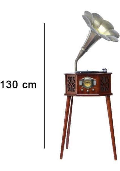 Gramofon Ahşap Standlı Pikap Plakçalar Radyo Bluetooth USB 130CM CW003 modelleri