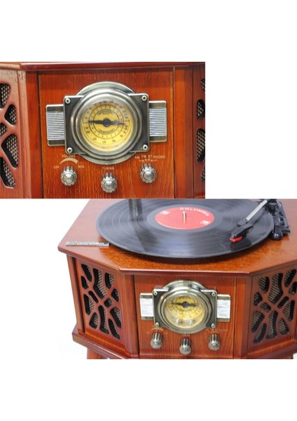 Gramofon Ahşap Standlı Pikap Plakçalar Radyo Bluetooth USB 130CM CW003 fırsatları