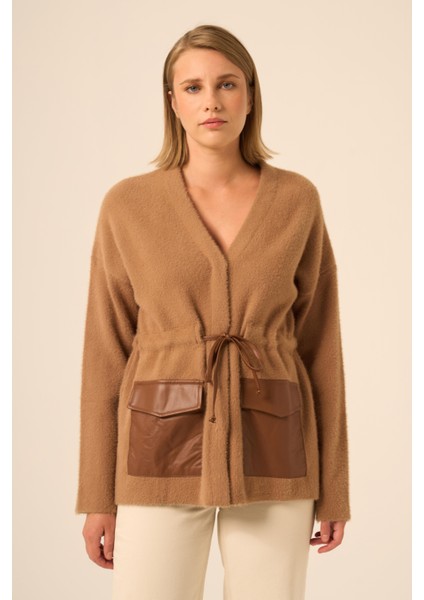 Kadın Belden Bağlama Detaylı Hırka Bisküvi 20888 fiyatları