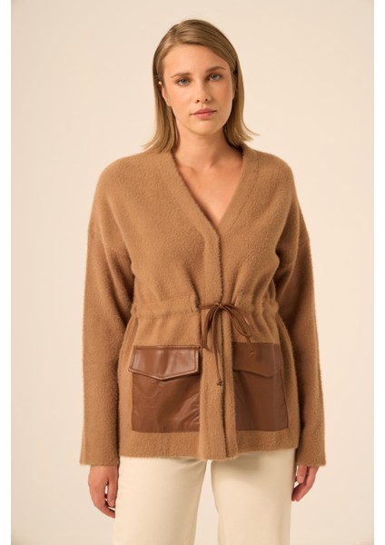 Kadın Belden Bağlama Detaylı Hırka Bisküvi 20888 fırsatları