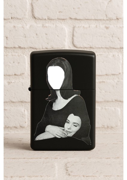 Uv Baskılı Desenli Metal Benzinli Siyah Çakmak Cep Çakmağı - Collage