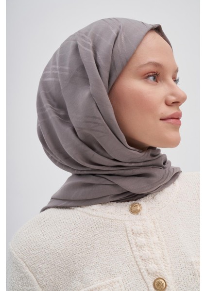 Simetrik Jakar Italyan Ipekli Şal Küllü Gri fırsatları