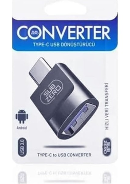 Iphone Windows Ile Uyumlu Type-C To USB 3.0 (Yüksek Hızlı) Veri Aktarımı Otg Çevirici Dönüştürücü Adaptör Subzero CNR10 Type-C Otg Çevirici modelleri