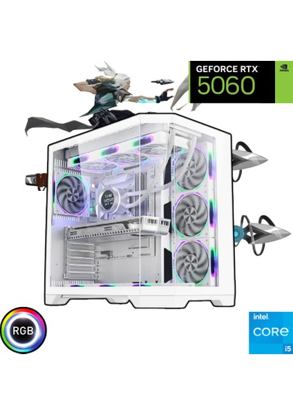 Intel I5 14400F 16GB 500GB SSD Rtx 5060 Oyuncu Bilgisayarı
