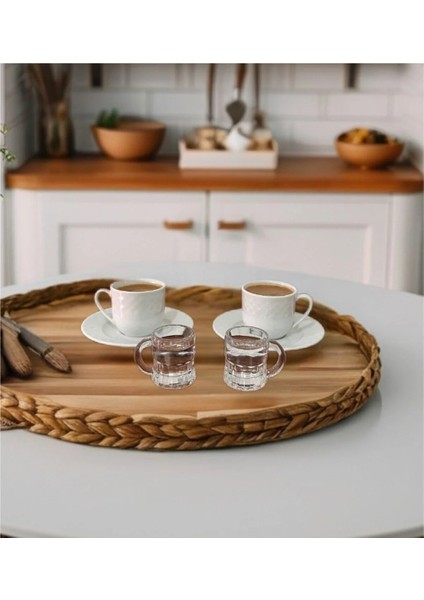 Ince Belli Kahve Yanı-Shot Bardağı 6 Parça