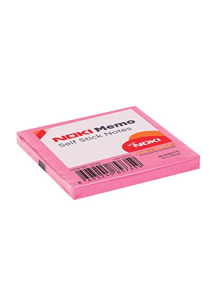 2 Adet Noki Memo 75X75 mm Post It Yapışkanlı Not Kağıdı Koyu Pembe