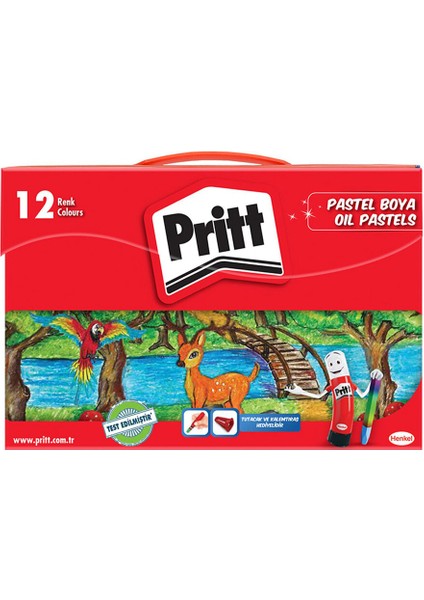 3 Adet Pritt Çantalı Pastel Boya 12 Li fiyatları