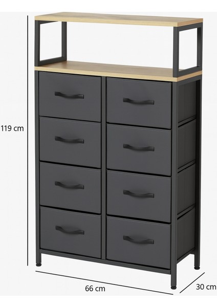 2 Raflı 8 Çekmeceli Şifonyer Yatak Odası Çocuk Odası Düzenleyici Deri Çekmeceli Organizer fırsatları