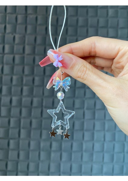 Yıldızlı Hologramlı Phone Charm fiyatları