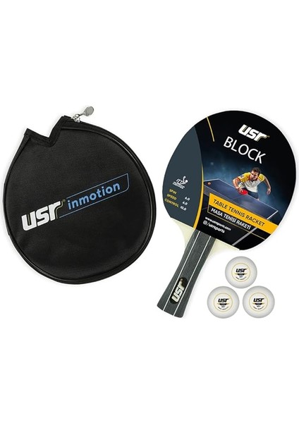 Block-Rc Masa Tenisi Raket + 3 Top + Kılıf Set