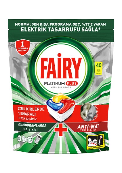 4 Adet Fairy Bulaşık Makinesi Tableti Platinum Plus 40'lı fiyatları