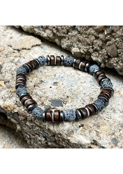 Akik ve Hematit Doğal Taş Bileklik