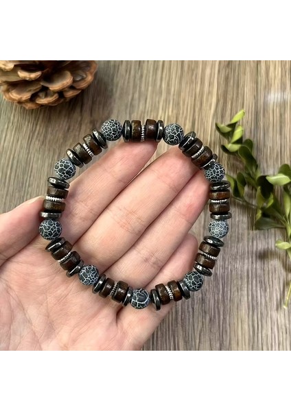 Akik ve Hematit Doğal Taş Bileklik indirimleri