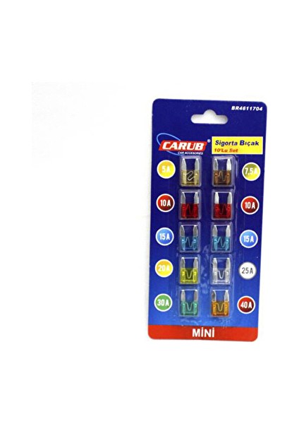 4 Adet Carub Sigorta Bıçak Mini 10 Lu Set