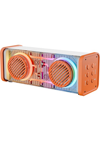 4 Adet Mikado MD-56BT Turuncu Beyaz Aux + USB + Bluetooth Destekli 10W 1500MAH Taşınabilir Speaker