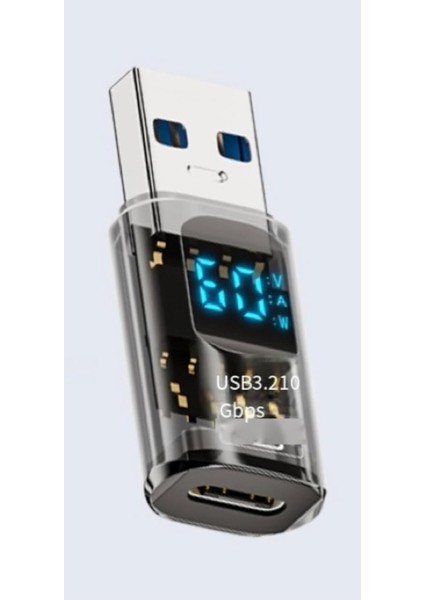Revolution USB 3.2 To Type C Dönüştürücü 60W Hızlı Şarj 10GBPS Veri Transferi Dijital Ekran Otggf