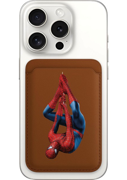 iPhone 11 12 13 14 15 16 17 Pro Max Plus Air Magsafe Mıknatıslı Kahve/taba Kartlık Spiderrr