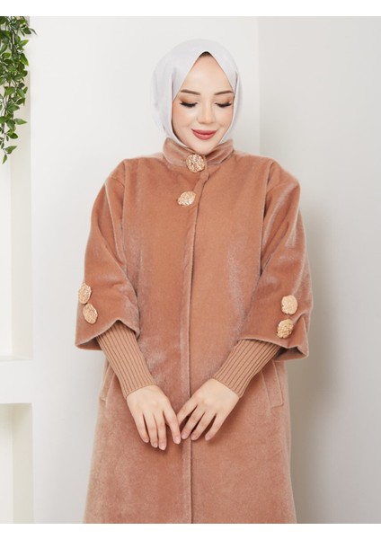 Hakim Yaka Kol Ribanalı Gizli Düğmeli Fok Kumaş Şık Kaban modelleri