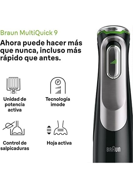 Multiquick 9 Mq 9147X El Mikseri – Powerdrive ve Splashcontrol Ile, Püre Yapma Çubuğu, Sebze Ezici, Mikser, Parçalayıcı ve Çırpma Teli, 1200 Watt, Siyah/paslanmaz Çelik fiyatları