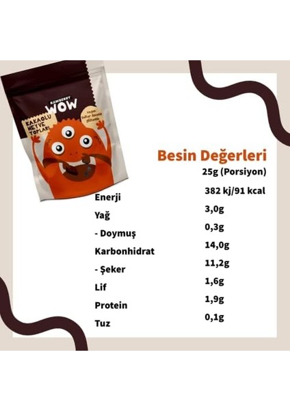 Rawberry Kids Kakaolu Meyve Topları - Şeker Ilavesiz - Glütensiz - Vegan - Sağlıklı Atıştırmalık (8 Paket) modelleri