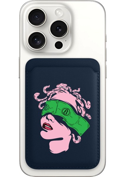 iPhone 11 12 13 14 15 16 17 Pro Max Plus Air Magsafe Mıknatıslı Lacivert Kartlık Coin