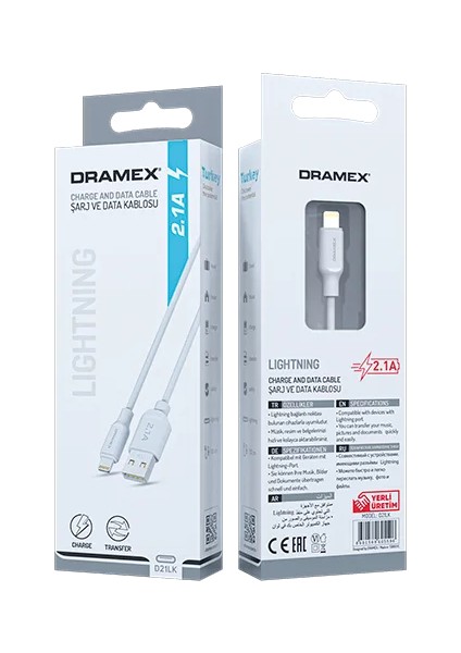 D21LK 2.1A Lightning-Usb Şarj ve Data Kablosu fiyatları