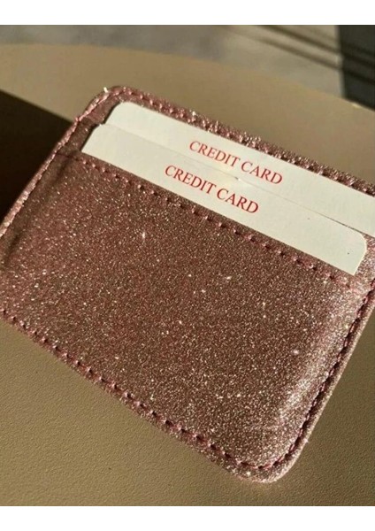 Çift Taraflı 5 Bölmeli Işıltılı Simli Kadın Kartlık (Kutulu Gönderim) fırsatları