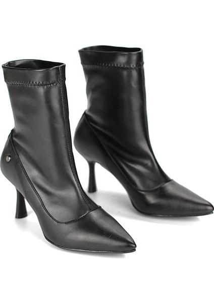 Celeste Siyah Cilt Esnek Yumuşak Kaymaz Taban (7cm) Streç Bot modelleri