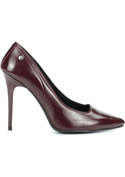 Arabella Esnek Yumuşak Kaymaz Taban (11 Cm) Bordo Rugan Kadın Topuklu Ayakkabı modelleri