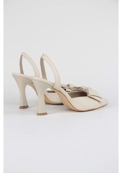 Amaris Bej Cilt Fiyonklu Orta Topuklu(8 Cm) Klasik Topuklu Ayakkabı modelleri