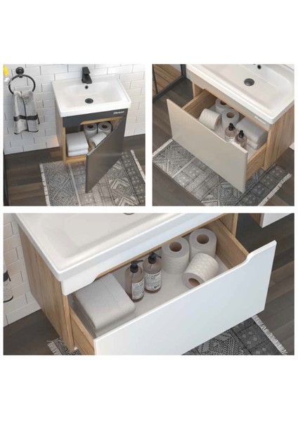 Mılano Banyo Dolabı 80 cm (Boy Dolabı Dahil Değildir.) modelleri