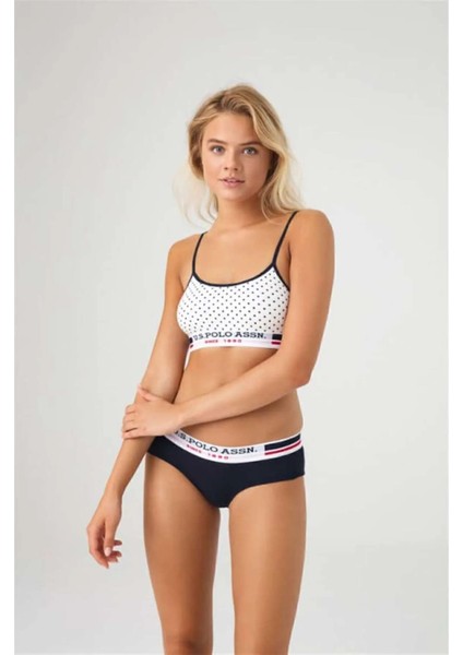 Us Polo Assn Kadın Büstiyer Slip Takım 66252 Beyaz