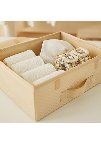 Textile 2&apos;li Bej Kapaklı Kutu Set 30 x 23 x 11 cm modelleri