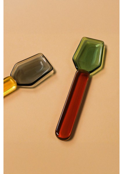 Vetrina 6’lı Renkli Cam Dondurma, Kahve, Şeker, Baharat ve Tatlı Servis Kaşığı Seti 9 cm fırsatları