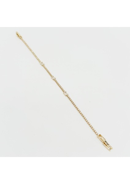 Altın Renk Kristal Taş Model Ince Suyolu Kadın Bileklik