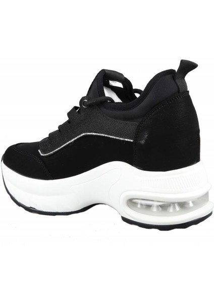24K300-2 Dolgu Topuk Siyah Kadın Sneakers fırsatları