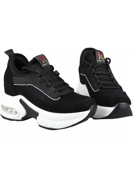 24K300-2 Dolgu Topuk Siyah Kadın Sneakers indirimleri
